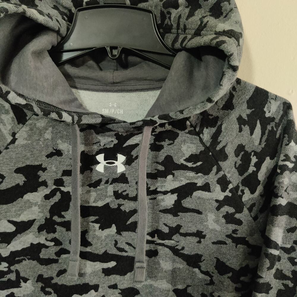 Under Armour Storm Men's Size S Sahara / Black Rival Fleece Camo Hoodie - Picture 2 of 8